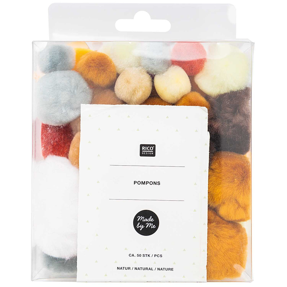 Pompoms - Rico Design - natural, 50 pcs