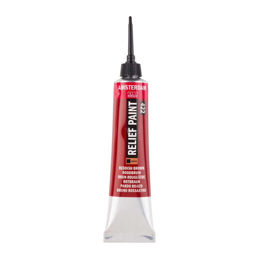Konturówka do szkła Relief - Amsterdam - Reddish Brown, 20 ml