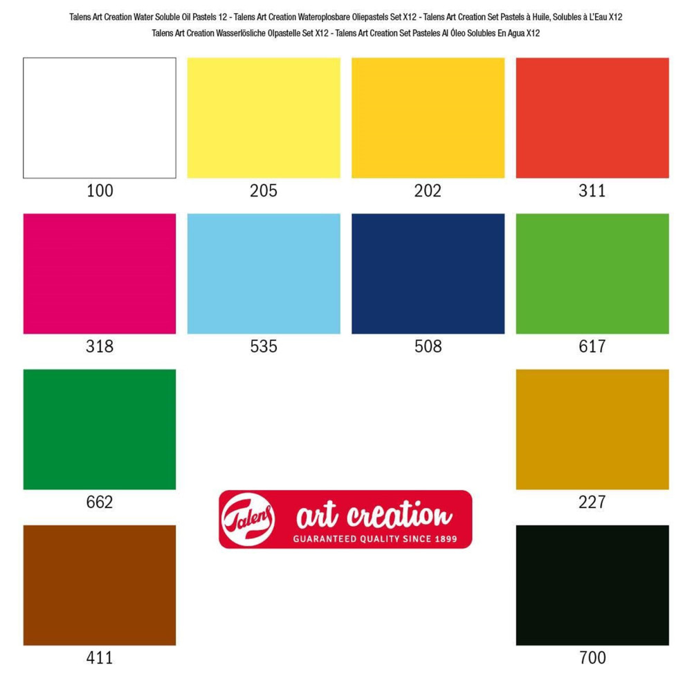 Set of Water Soluble pastels - Talens Art Creation - 12 colors