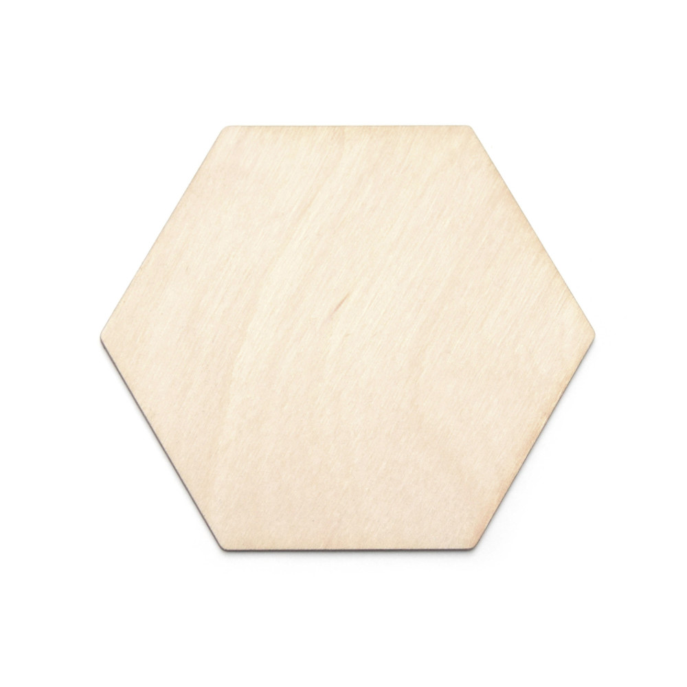 Wooden cup pad - Simply Crafting - hexagon, 8 cm