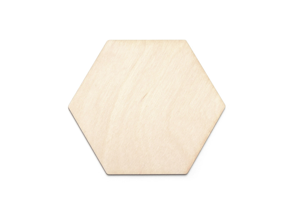 Podkładka, podstawka pod kubek, drewniana - Simply Crafting - heksagon, 8 cm