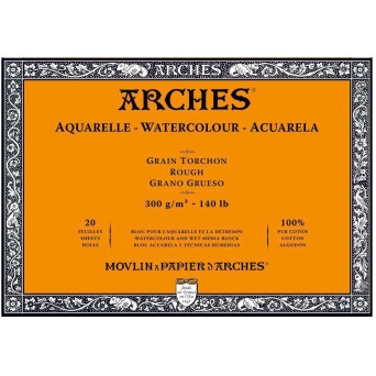 Blok do akwareli - Arches - rough, 18 x 26 cm, 300 g, 20 ark.