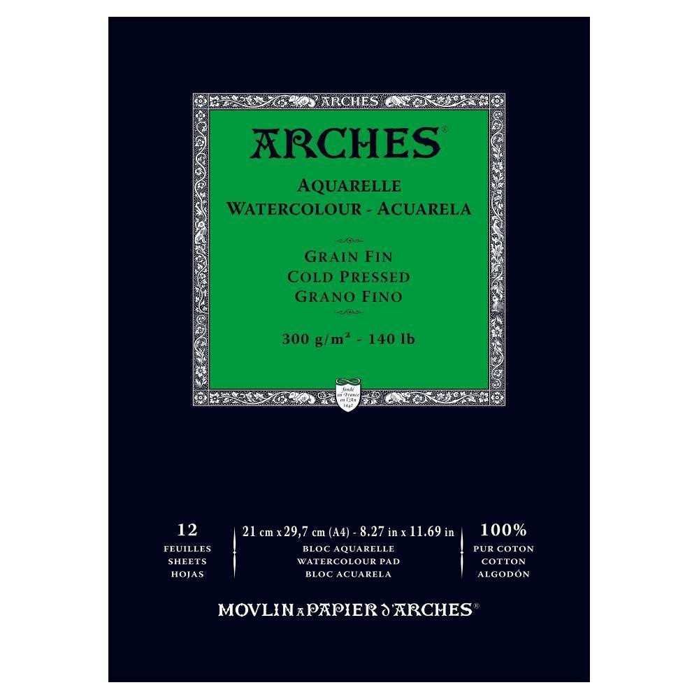 Blok do akwareli - Arches - cold pressed, A4, 300 g, 12 ark.
