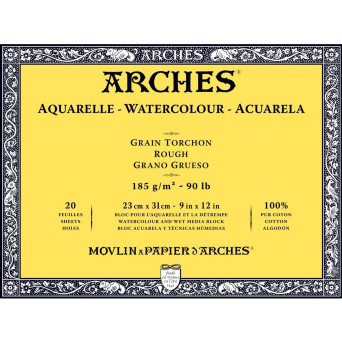 Blok do akwareli - Arches - rough, 23 x 31 cm, 185 g, 20 ark.