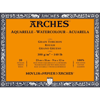 Blok do akwareli - Arches - rough, 23 x 31 cm, 300 g, 20 ark.