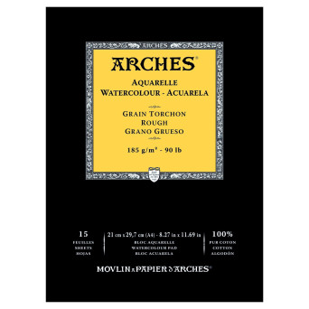 Watercolor paper - Arches - rough, A4, 185 g, 15 sheets