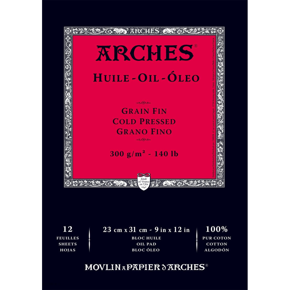 Oil paper - Arches - cold pressed, 23 x 31 cm, 300 g, 12 sheets