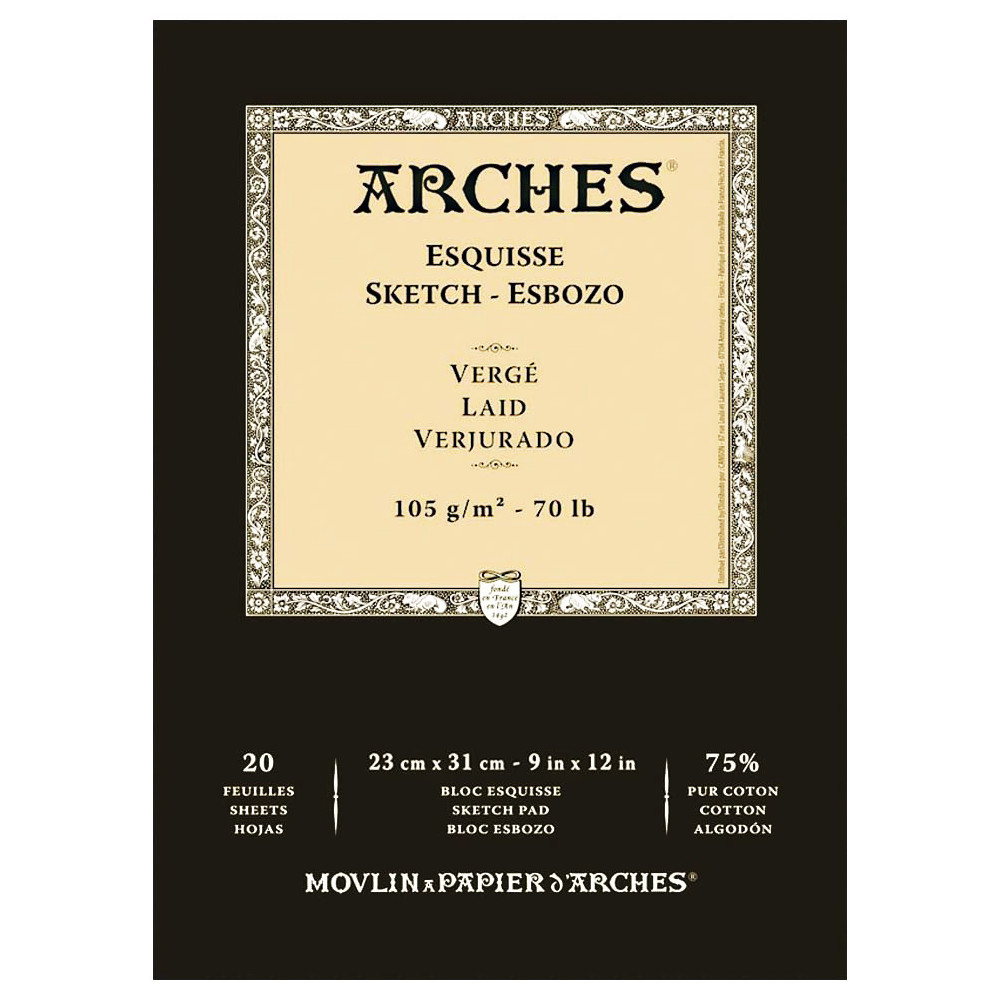 Blok rysunkowy - Arches - laid, 23 x 31 cm, 105 g, 20 ark.