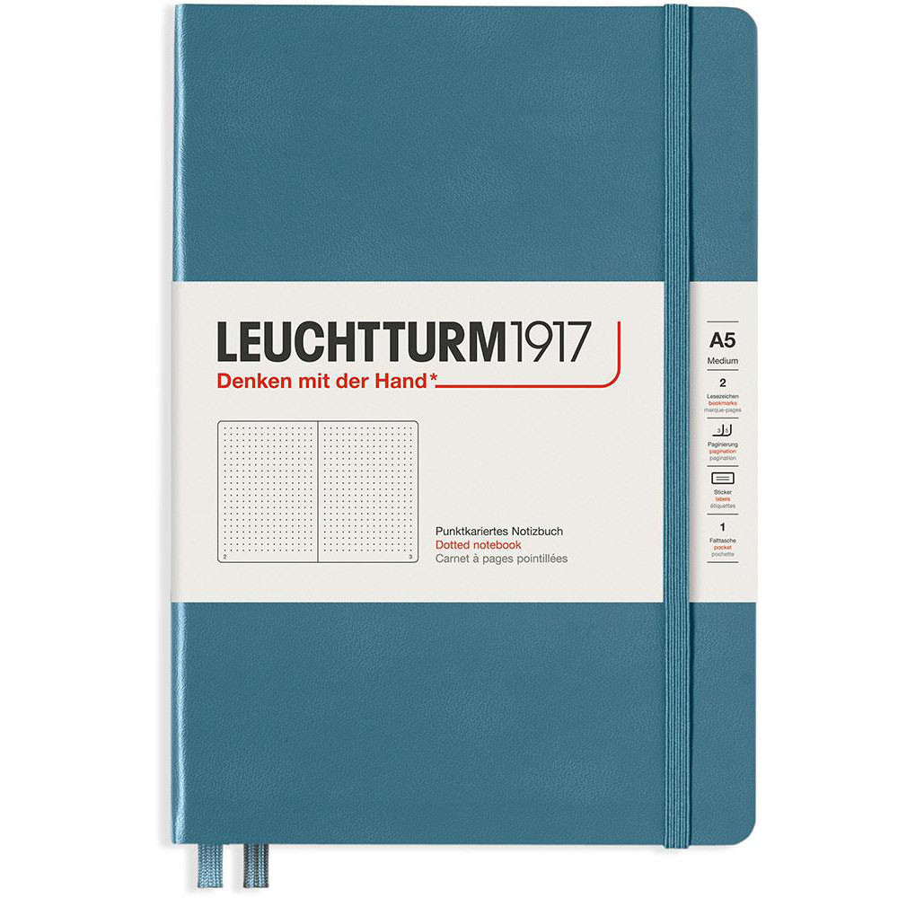 Notatnik Rising Colours - Leuchtturm1917 - w kropki, Stone Blue, A5