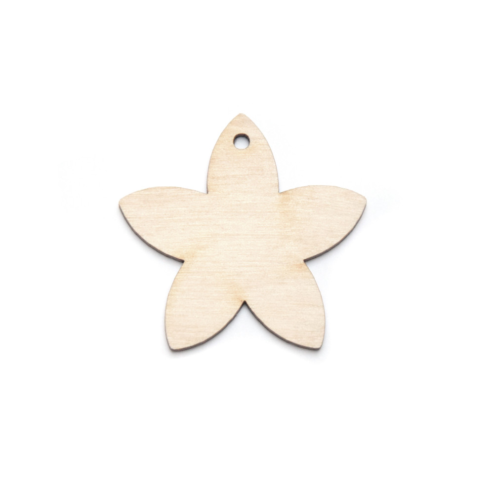 Drewniana zawieszka - Simply Crafting - kwiat, 4 cm