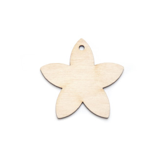 Wooden flower pendant - Simply Crafting - 4 cm
