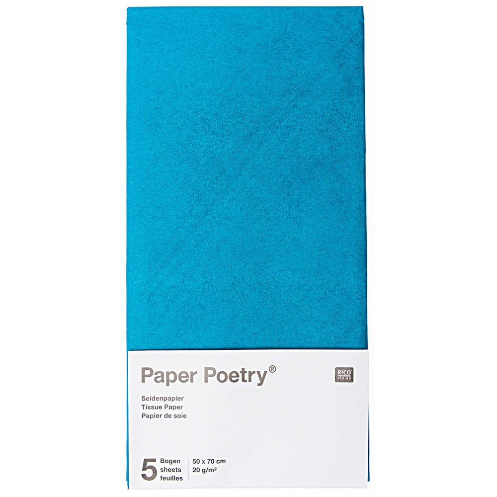 Tissue Paper - Paper Poetry - blue, 5 sheets