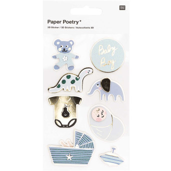 Naklejki 3D - Paper Poetry - Baby Boy, 8 szt.