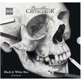 Black & White Drawing Set in metal box - Cretacolor - 25 pcs