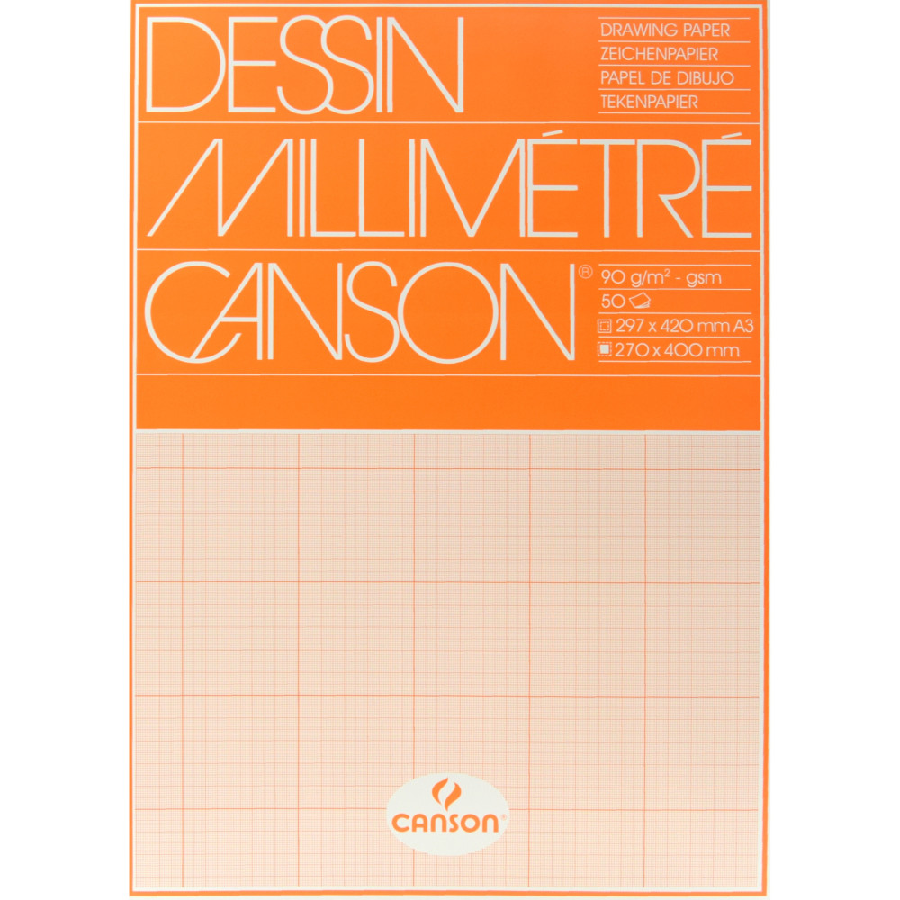 Papier, blok milimetrowy - Canson - A3, 90 g, 50 ark.