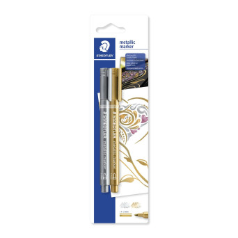 Set of metallic markers - Staedtler - silver and gold, 2 pcs