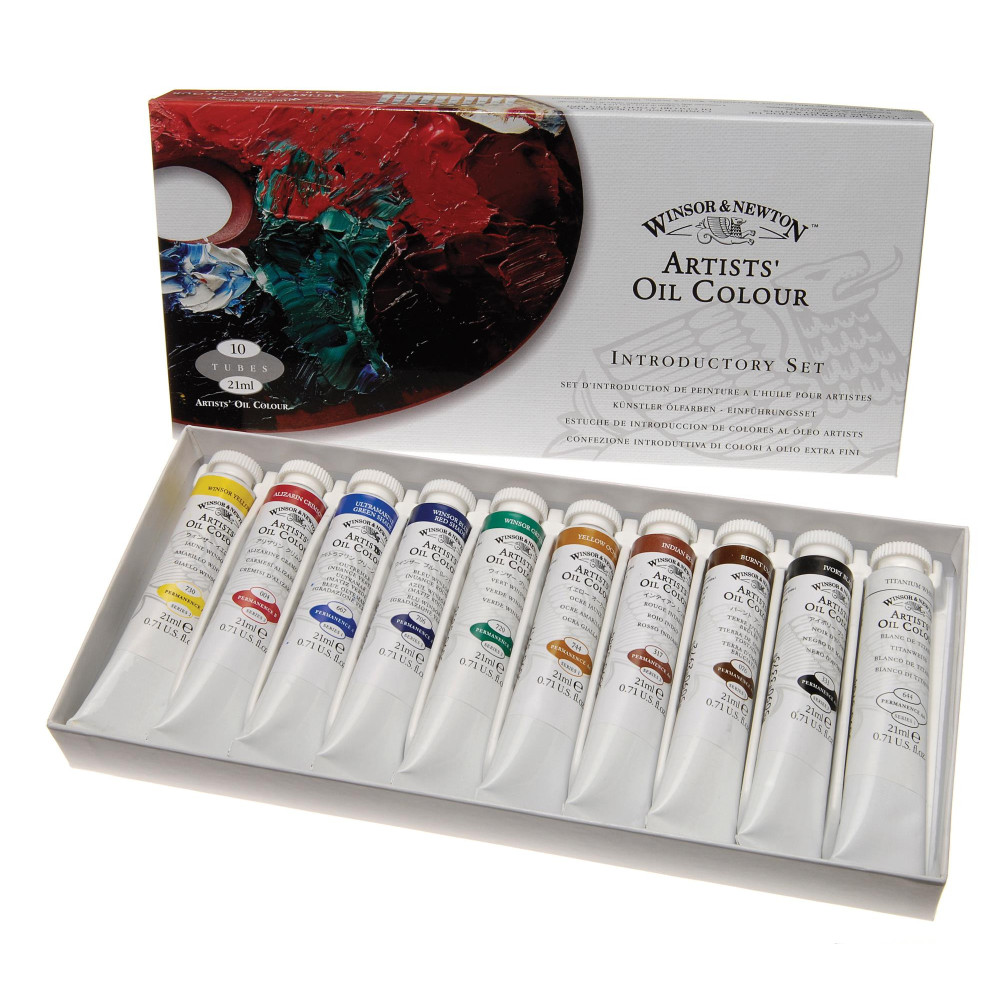 Set of Artist's oil paints in tubes - Winsor&Newton - 10 colors x 21 ml