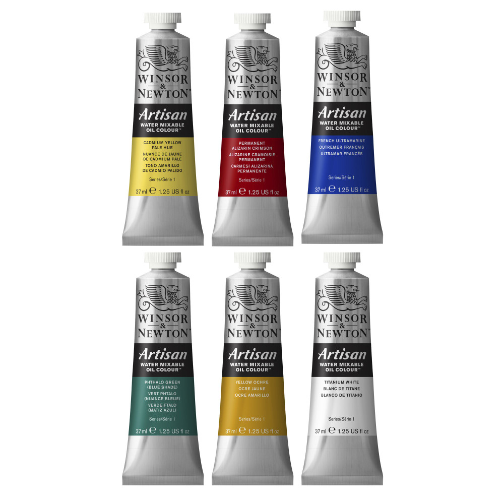 Zestaw farb olejnych w tubkach Artisan - Winsor&Newton - 6 kolorów x 37 ml