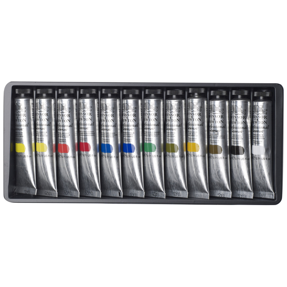 Zestaw farb akrylowych Professional - Winsor & Newton - 12 kolorów x 20 ml