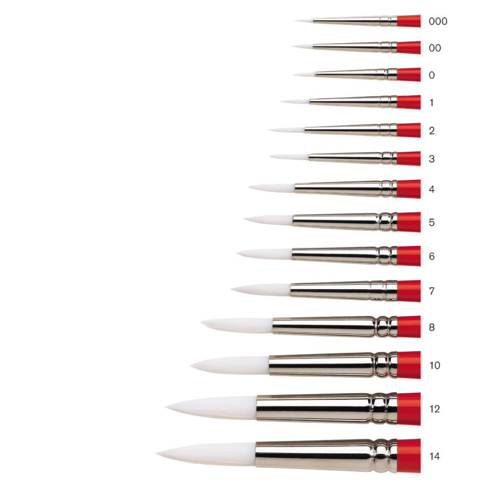 Pędzel okrągły, syntetyczny University - Winsor & Newton - krótka rączka, nr 0