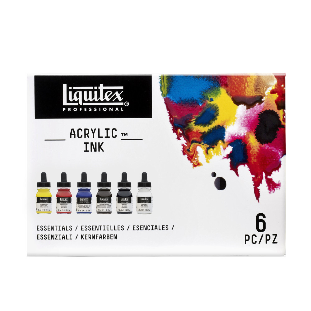 Set of Professional Acrylic inks - Liquitex - 6 colors x 30 ml
