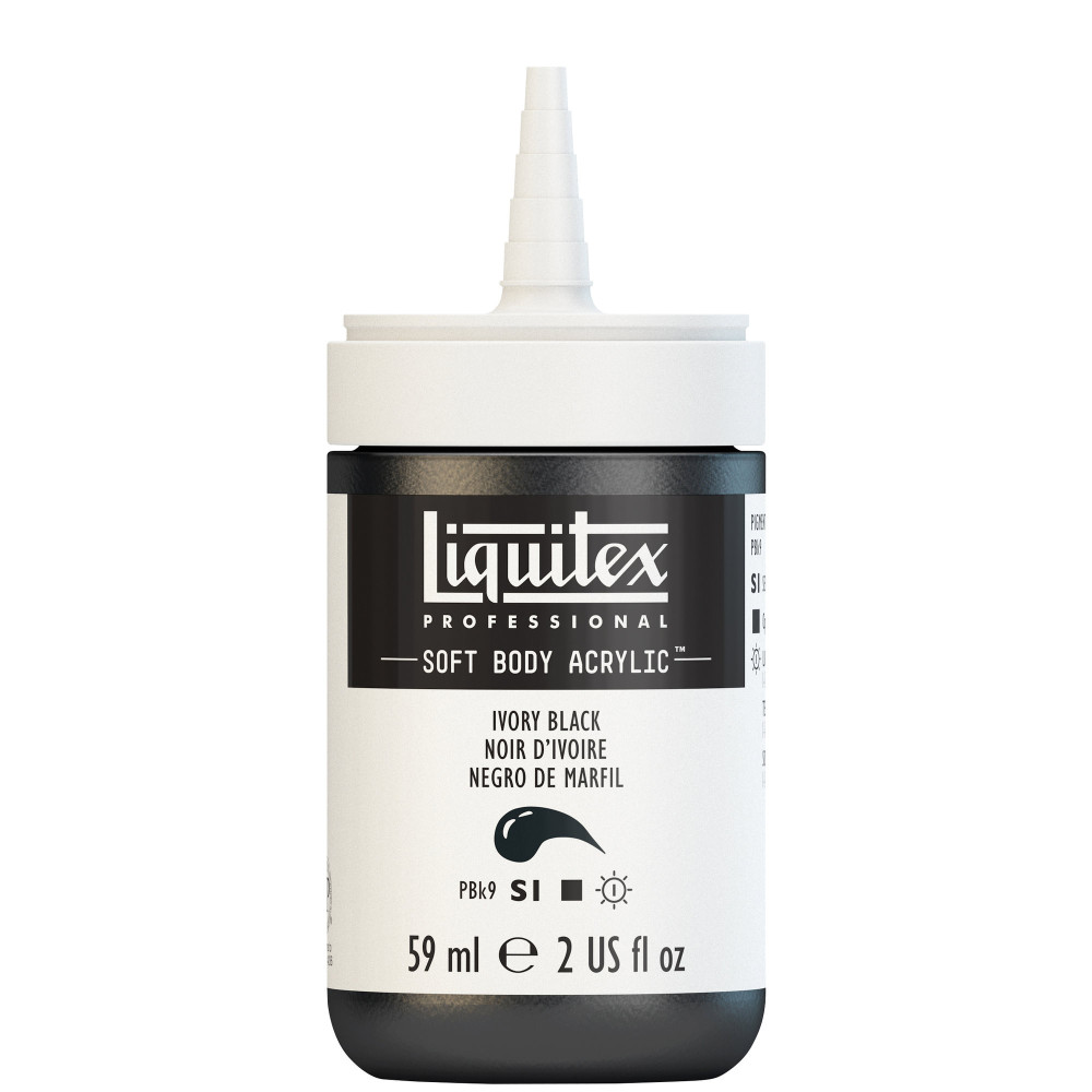 Farba akrylowa Soft Body - Liquitex - Ivory Black, 59 ml
