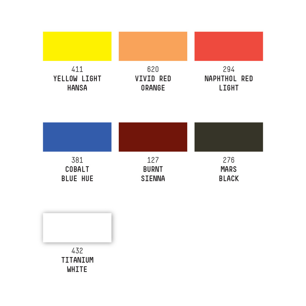 Starter set of acrylic Heavy Body paints - Liquitex - 12 pcs