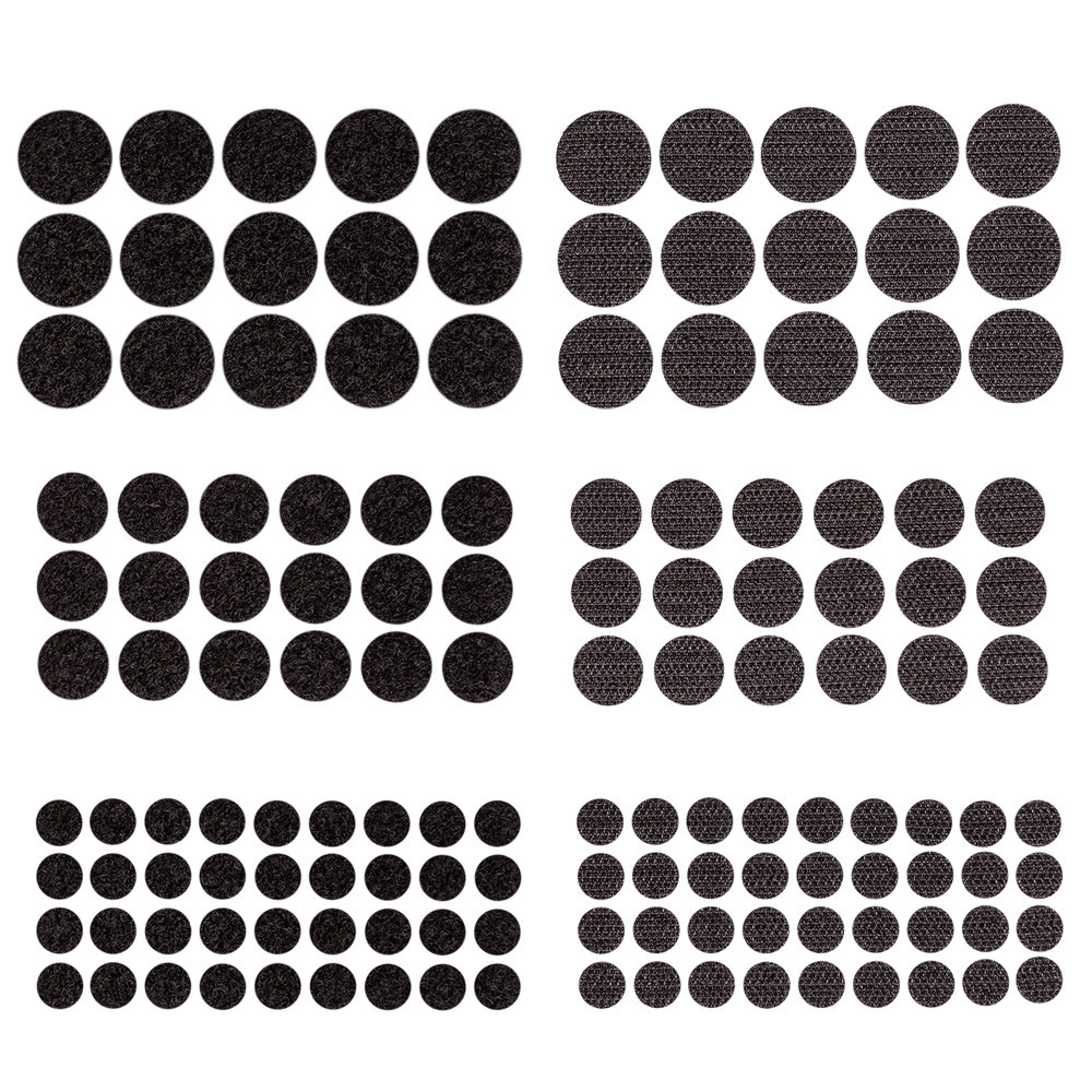 Self-adhesive velcro - DpCraft - black, round, 69 pcs