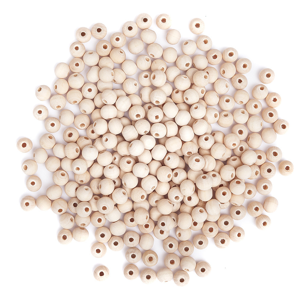 Wooden beads - DpCraft - natural, 8 mm, 300 pcs