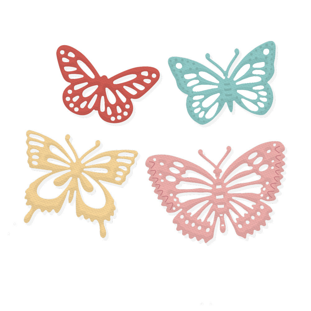 Set of cutting dies - DpCraft - Butterflies, 4 pcs