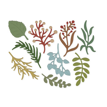 Set of cutting dies - DpCraft - Flowers and twigs, 9 pcs