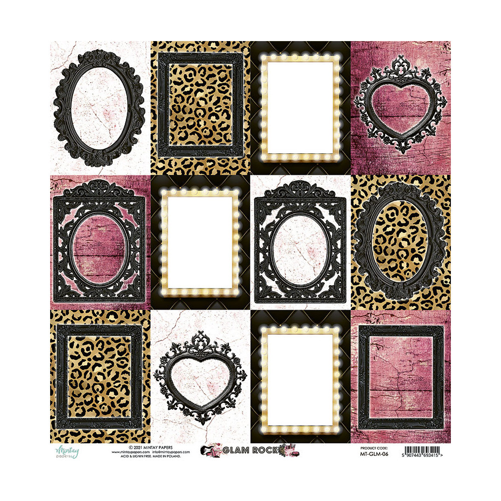 Scrapbooking paper 30 x 30 cm - Mintay - Glam Rock 06