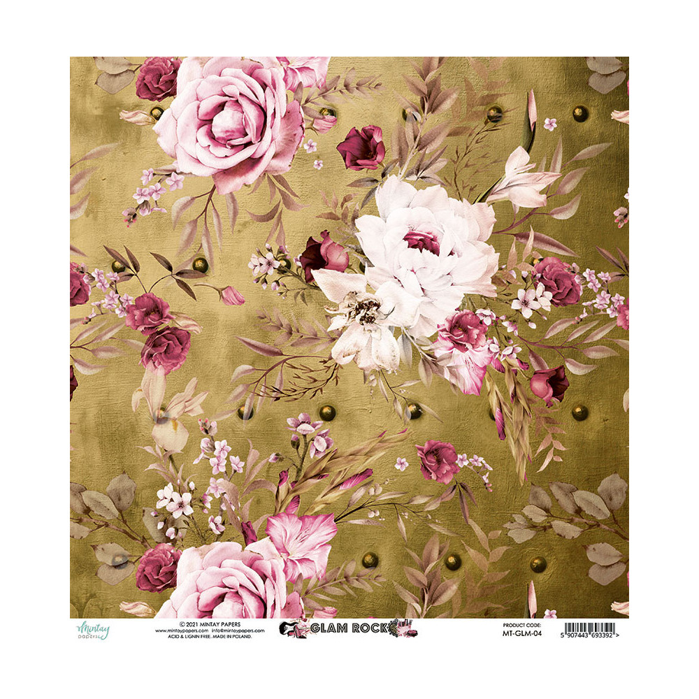 Papier do scrapbookingu 30 x 30 cm - Mintay - Glam Rock 04