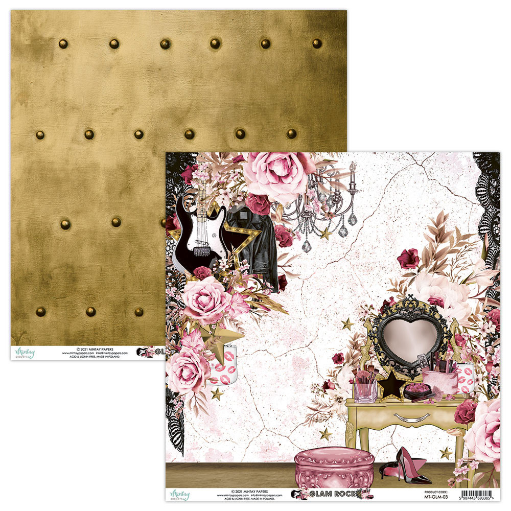 Scrapbooking paper 30 x 30 cm - Mintay - Glam Rock 03