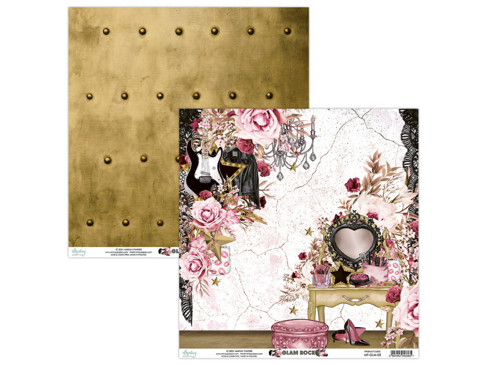 Papier do scrapbookingu 30 x 30 cm - Mintay - Glam Rock 03