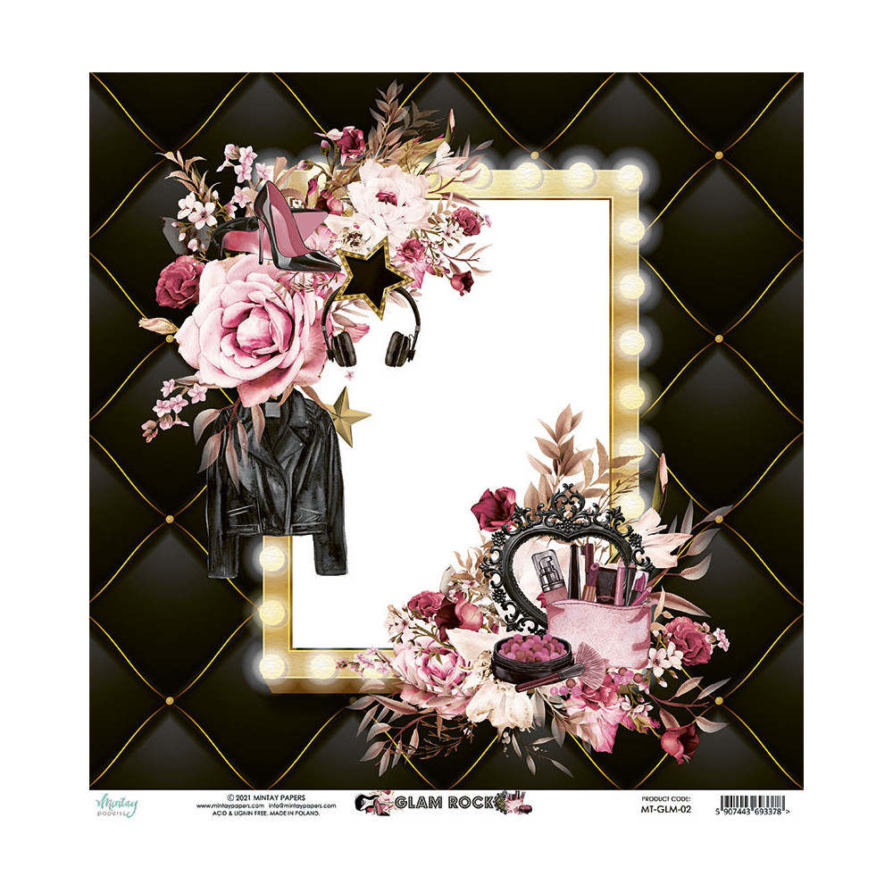 Scrapbooking paper 30 x 30 cm - Mintay - Glam Rock 02