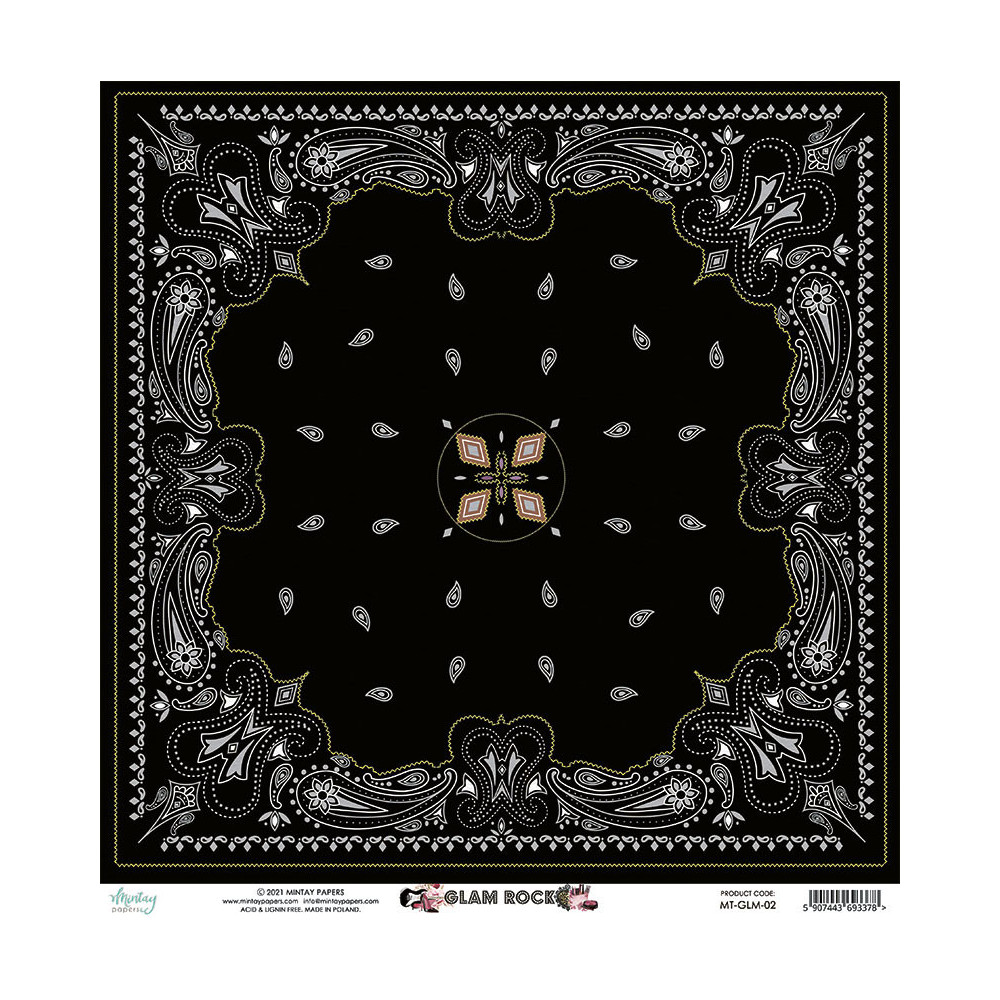 Papier do scrapbookingu 30 x 30 cm - Mintay - Glam Rock 02