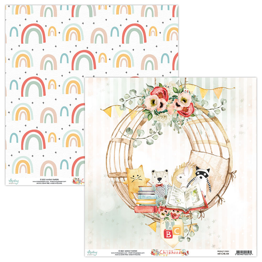 Papier do scrapbookingu 30 x 30 cm - Mintay - Childhood 04