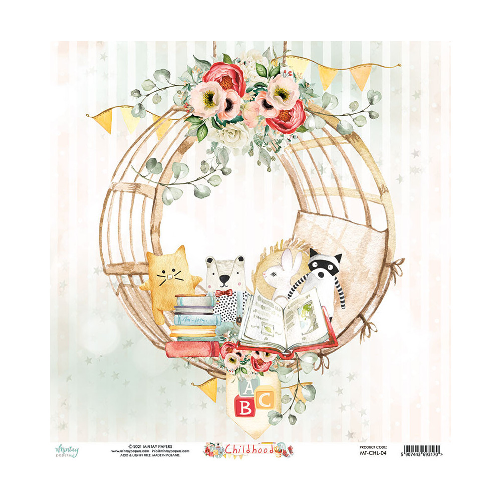 Papier do scrapbookingu 30 x 30 cm - Mintay - Childhood 04