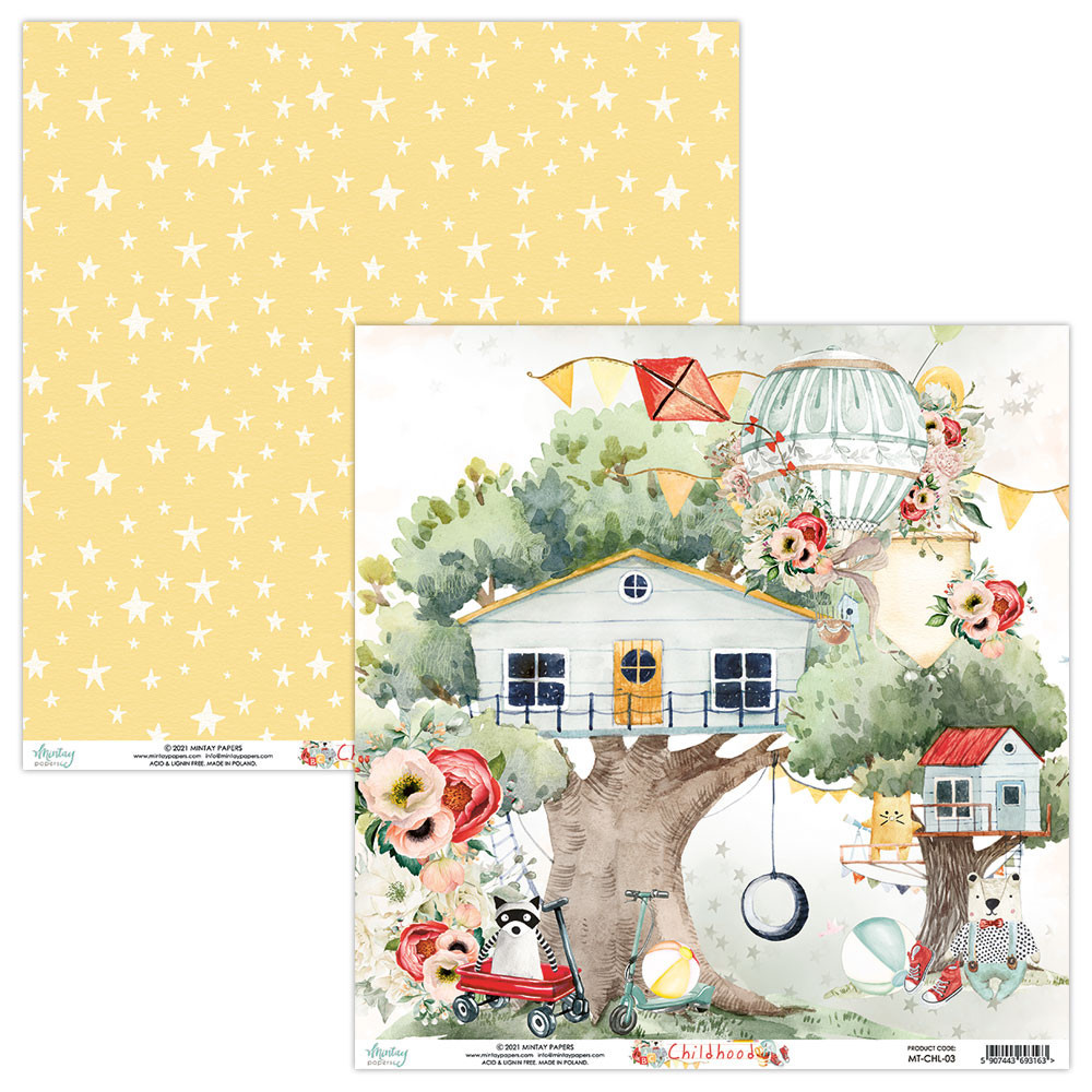 Scrapbooking paper 30 x 30 cm - Mintay - Childhood 03