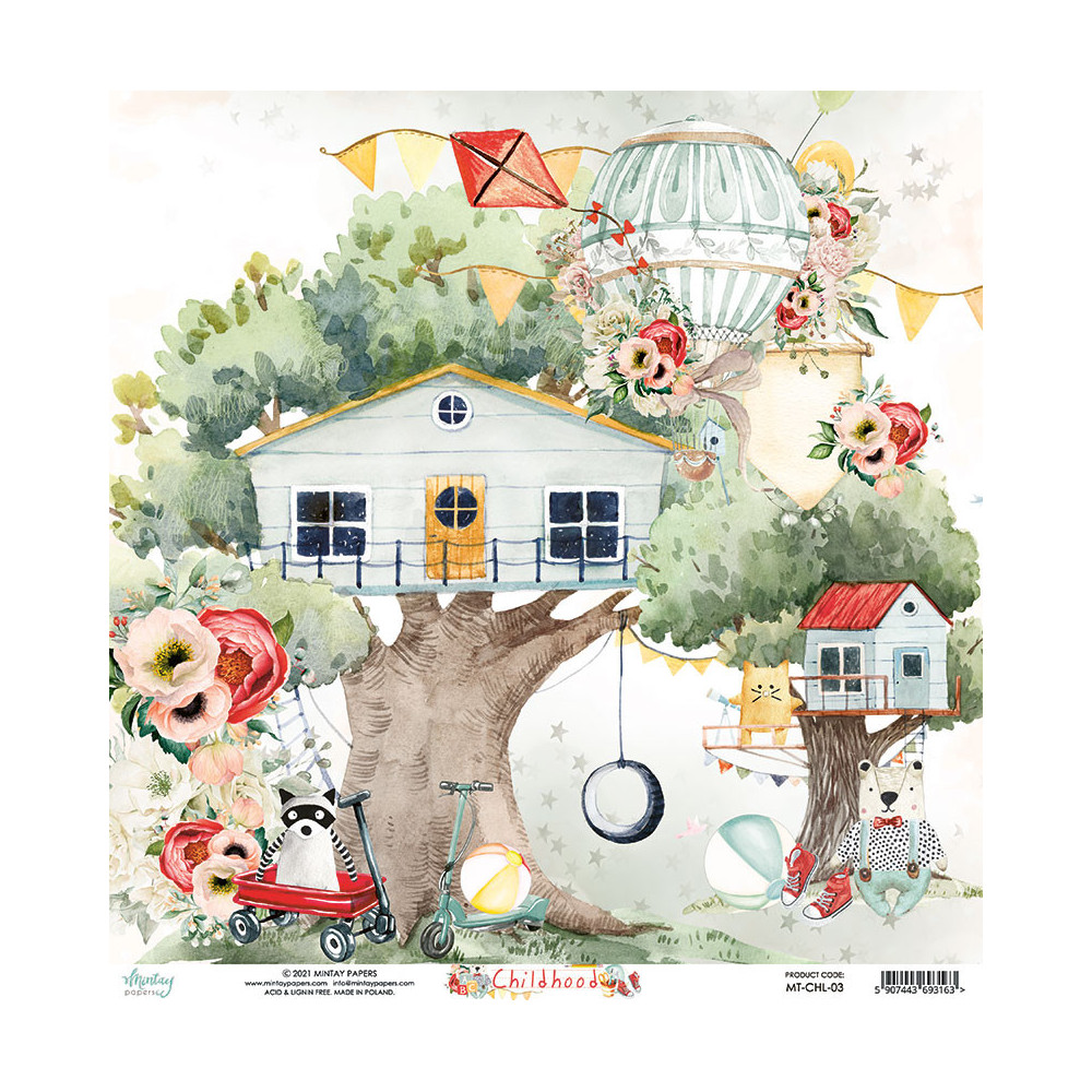 Scrapbooking paper 30 x 30 cm - Mintay - Childhood 03
