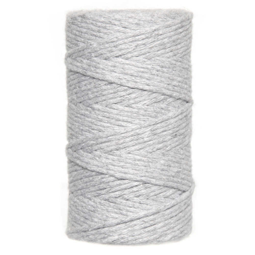 Sznurek bawełniany do makramy - szary, 2 mm, 60 m