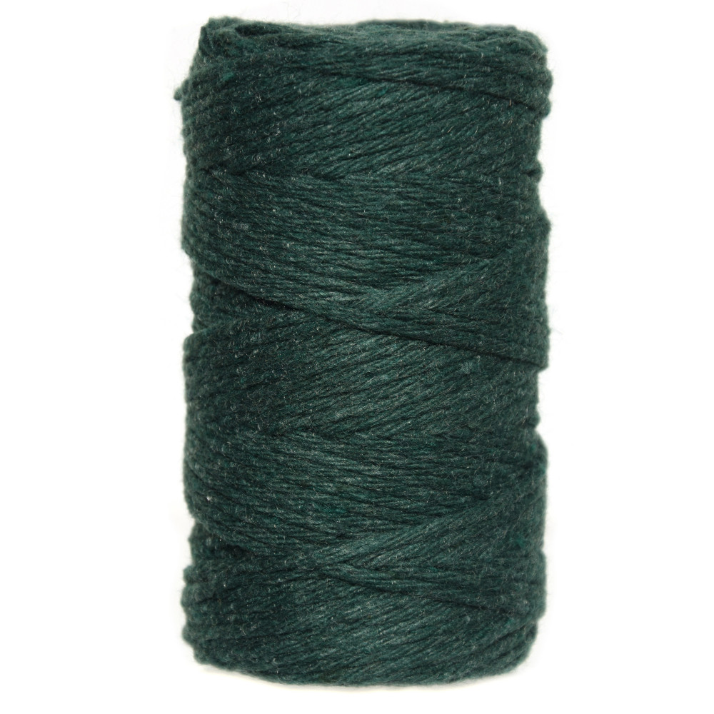 Cotton cord for macrames - green, 2 mm, 60 m