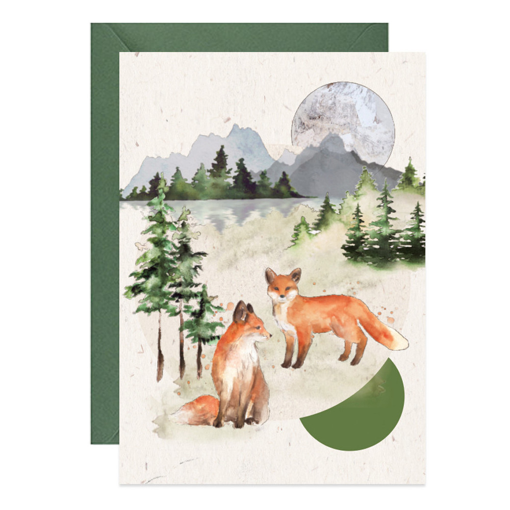 Greeting card A6 - Paperwords - Love foxes