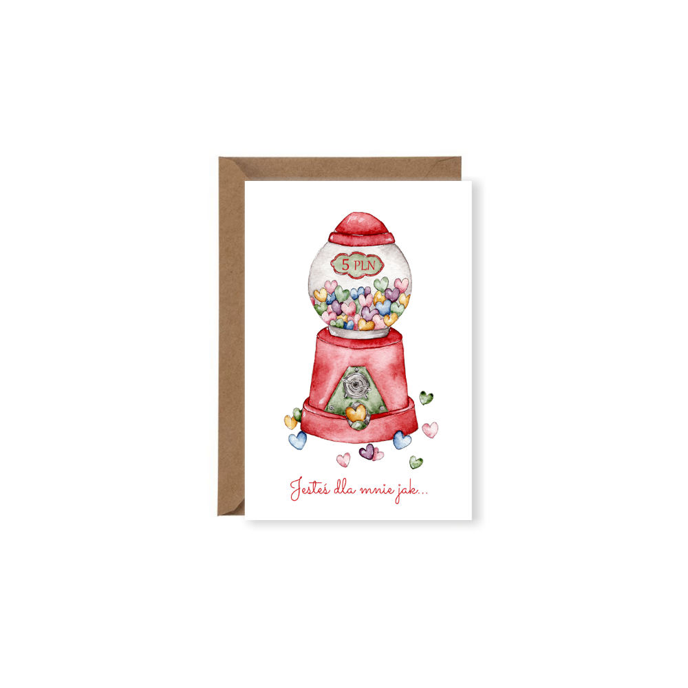 Greeting card - Bubble gum machine, A6