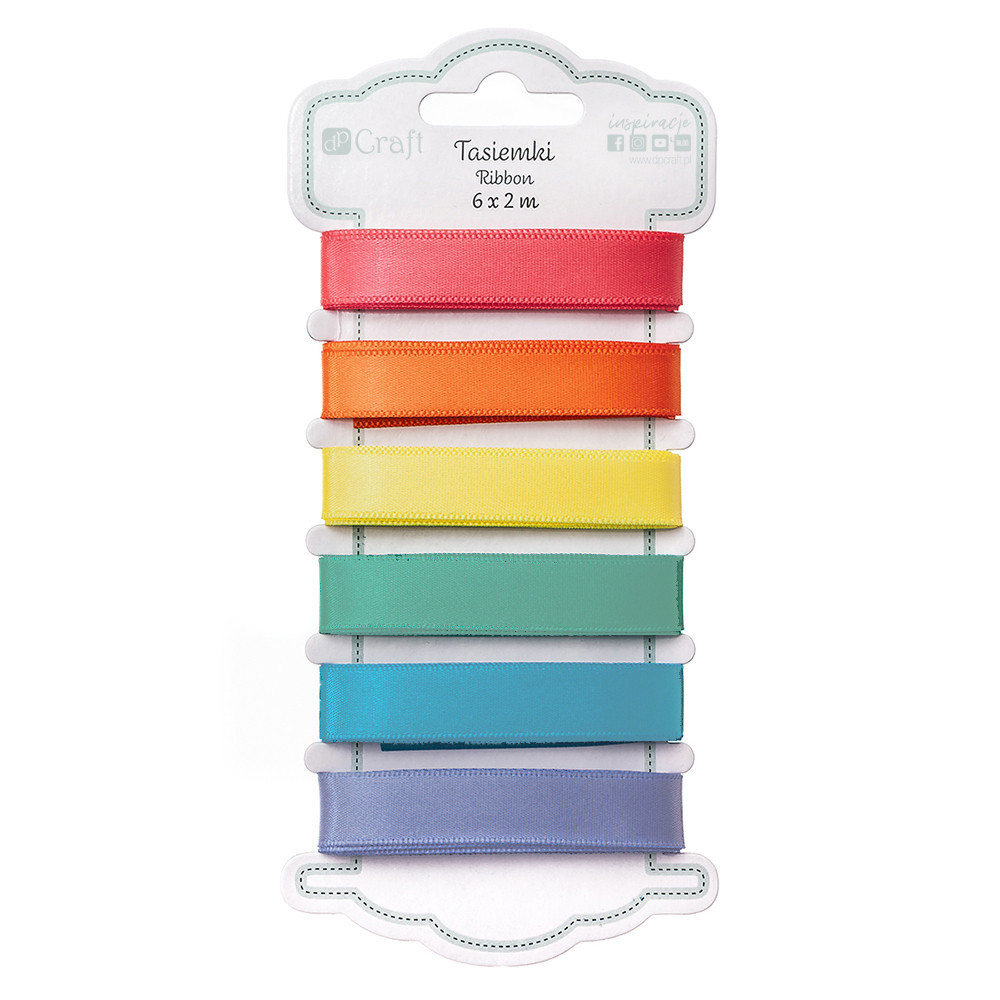 Decorative satine ribbons - DpCraft - Brights, 6 pcs