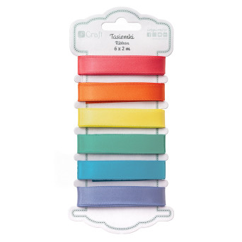 Tasiemki ozdobne, satynowe - DpCraft - Brights, 6 szt.