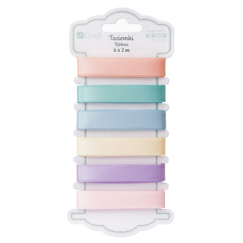 Decorative satine ribbons - DpCraft - Pastels, 6 pcs