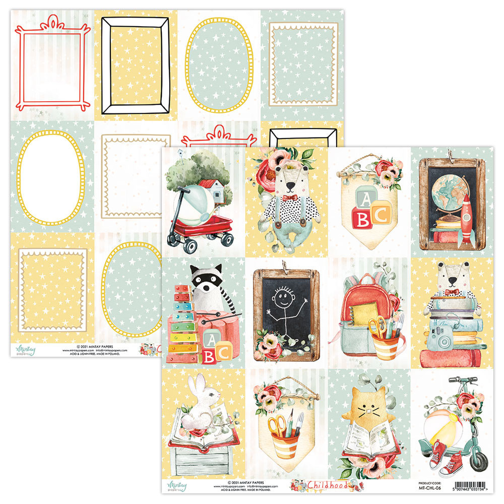 Scrapbooking paper 30 x 30 cm - Mintay - Childhood 06