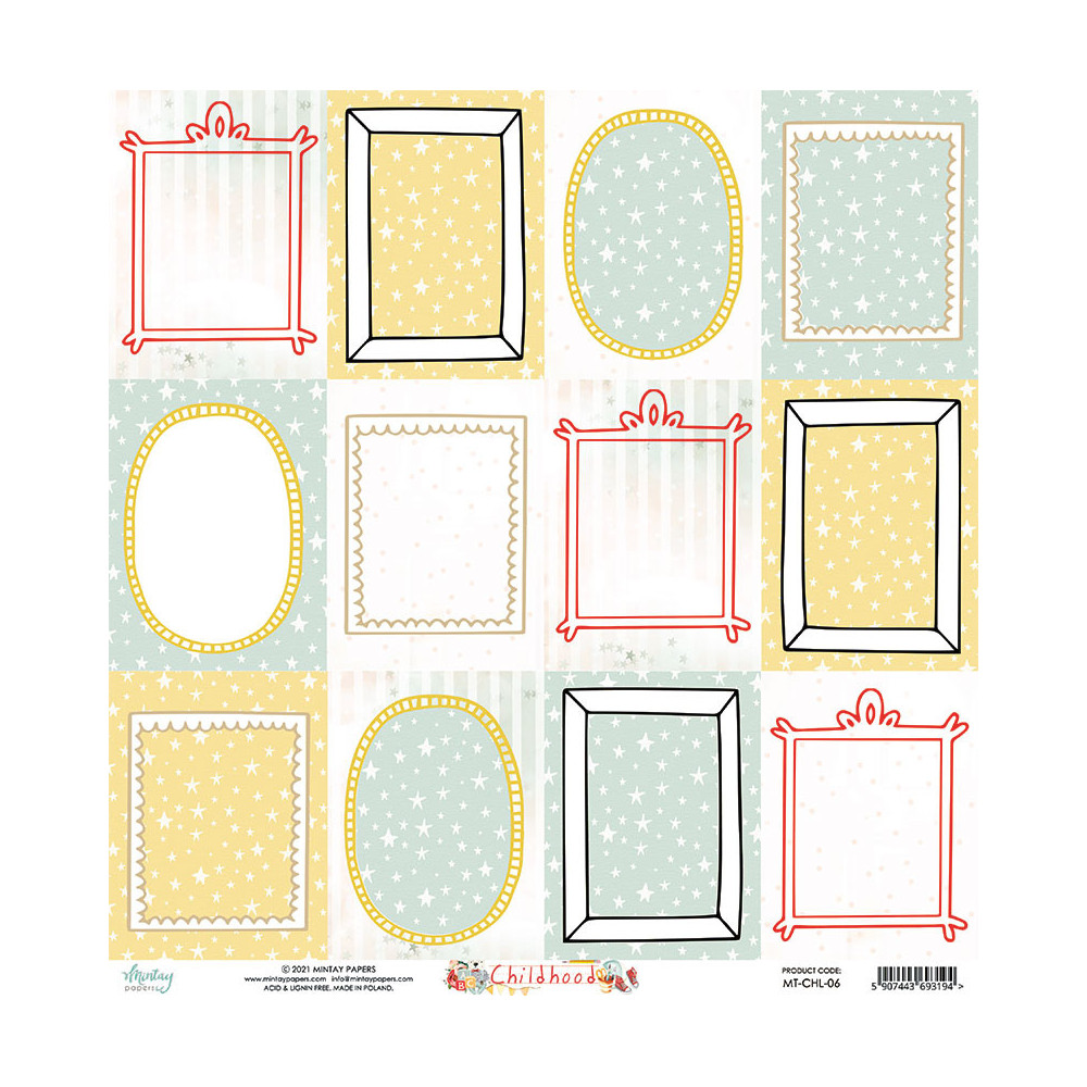 Papier do scrapbookingu 30 x 30 cm - Mintay - Childhood 06